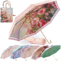 Manual Folding Floral Oil Painting Umbrella for Women - UV Protection Rain Sun Umbrella with Golden Hook Handle Lightweight Fiberglass Frame - color: Inner Ice Dance Ballet
