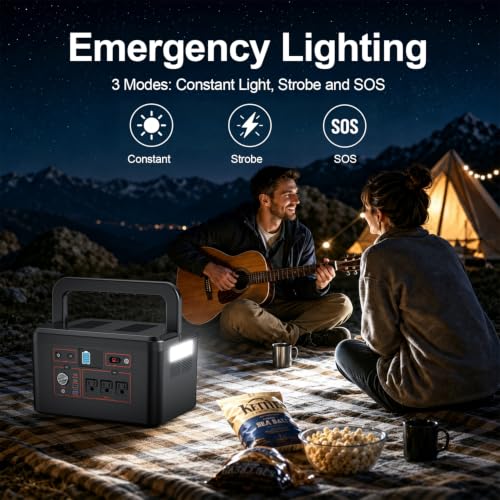 650W Portable Power Station, 576Wh LiFePO4 Solar Generator for Camping - color: Black Gray