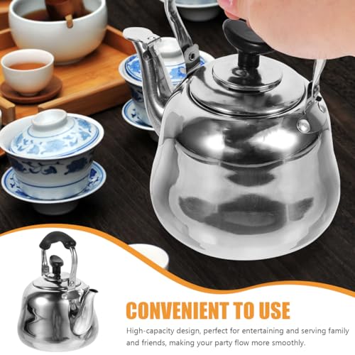ABOOFAN Stovetop Whistling Tea Kettle 1L Tea Pot for Stove Top Food Grade Stainless Steel Boiling Kettle with Heat-Resistant Handle Wide Mouth Lid for Home Kitchen Camping