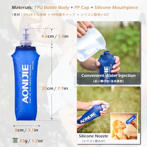 TRIWONDER Handheld Water Bottle for Running, Quick Grip Chill 17 oz Handheld Soft Water Bottle with Hand Strap Hydration Pack, BPA Sport Soft Flask (Black) - color: A-Black 500ml Handheld Bottle