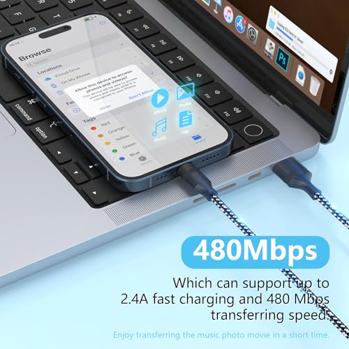16FT Extra Long USB A to Lightning Charger Cable for iPhone,Apple MFi Certified Charger Cord, 5M Fast Charging Nylon Braided Charge Cord for iPhone 14 Pro Max/14/13Pro/12/11/X/XS/XR/8/7/6/iPad-Black - color: Black