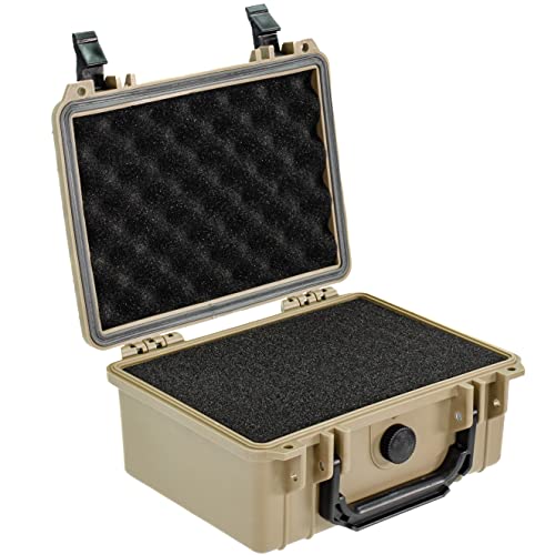Eylar Protective Camera Hard Case Water & Shock Proof w/Foam, TSA Standards 9.12 inch 7.56 inch 4.37 inch (Tan FDE) - color: Tan FDE