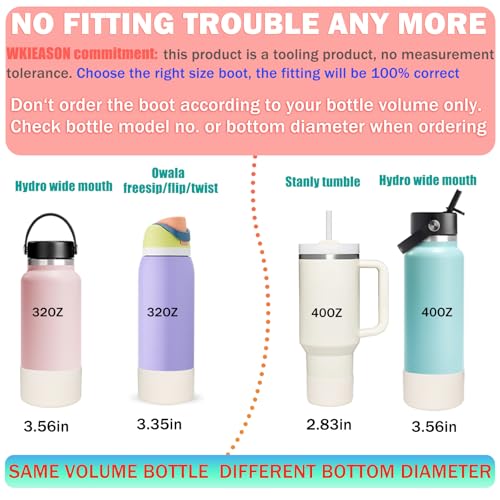 WK IEASON Protective Silicone Base Boot for Hydro Flask 12-24 oz Wide and Standard Mouth bottles, Anti-Slip Sleeve Cover Bumper for Hydro Water Bottle Accessories-2.83inch Bottom Diameter - color: Diomond white, size: 24 Ounces