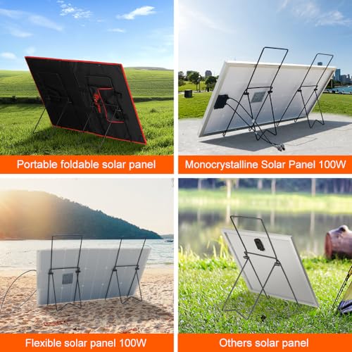 DOKIO Portable Solar Panel Tilt Stand for Foldable Panels, Stainless Steel | Quick angle adjustment, stainless steel construction and hex wrench; for foldable panels on RVs, tents and balconies