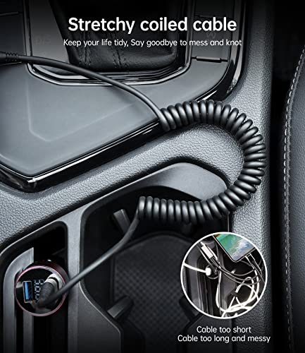 USB Type C Cable Fast Charging 2Pack 5ft Coiled USB A to USB C Charge Cable | for Carplay Android Auto Charging Cord Compatible with iPhone 17/16/15/Plus/Pro/Samsung Galaxy S20 S10 and More USB C Devices - color: Silver, size: 5FT, style: USB A to USB C