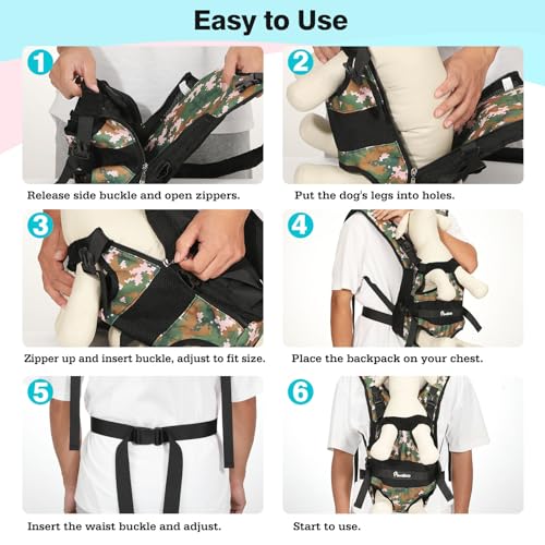 Pawaboo Pet Front Carrier Backpacks for Small Medium Dogs - color: AA-Camo, style: Extra Large (Pack of 1)