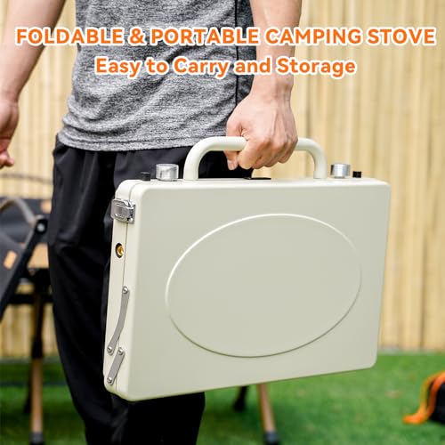 Portable Camping stove 2-Burner - color: Off-white