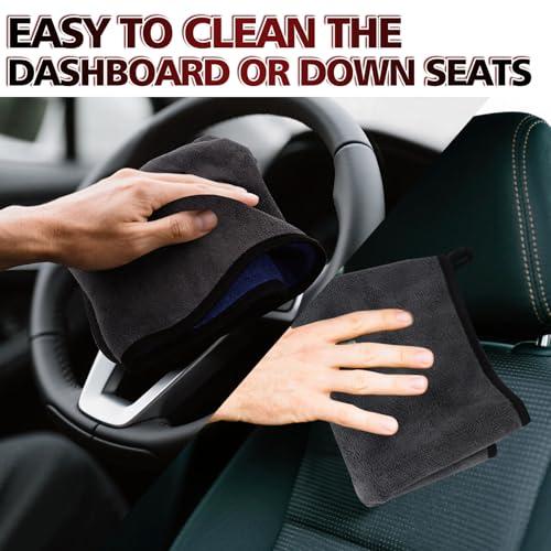 Microfiber Cleaning Cloth, 2 Pack, 23"x 11" Extra Large | Ultra Absorbent, Car Washing Towels, Reusable, Lint Free Streak Free, For Car, Kitchen, and Window