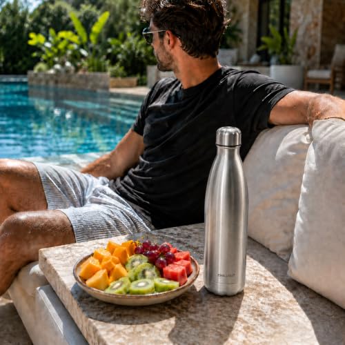 CHILLOUT LIFE 25oz Insulated Stainless Steel Water Bottle, Leak Proof - color: Stainless Steel