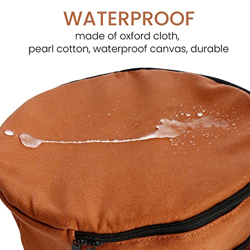 Camping Tableware Carrying Bag, 13.7L Large Capacity Waterproof Picnic Flatware Storage Bag, Outdoor BBQ Round Storage Bag for Plates Dishes Pots Bowls Utensils