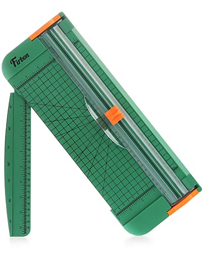 Firbon A4 Paper Cutter, 12 Inch Paper Trimmer with Extened Ruler, Green - color: Green