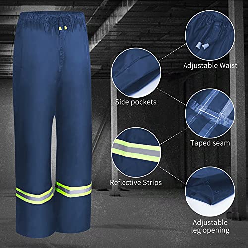 Rain Suits for Men Women Waterproof, Breathable Rain Coats with Eye-Catching Reflective Strip, Durable Rain Gear - color: Blue, size: Medium