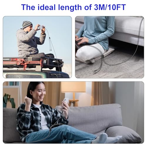 USB-C to Multi Charging Cable 10ft - 60W 3 in 1 Charging Cable for Multiple Devices, Nylon Braided Universal 3 in One Charger Cord with USB C, Lightning & Micro USB, for iPhone17-5/Android Phones