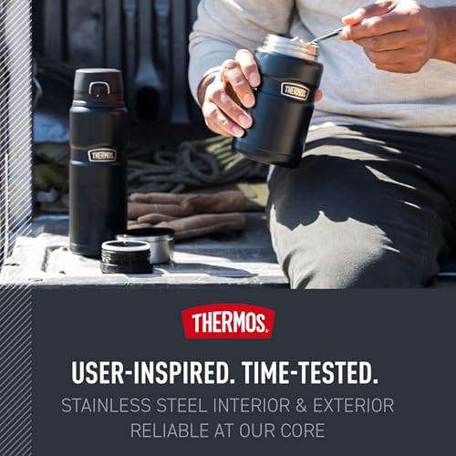 THERMOS Stainless King Vacuum-Insulated Food Jar, 24 Ounce, Matte Red - color: Matte Red, size: 24 Ounce
