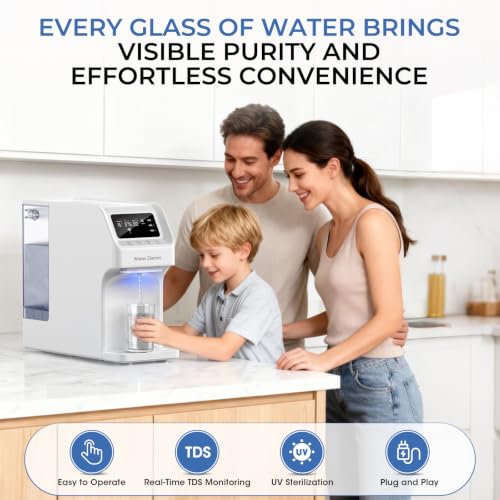 Waken Electric UV Countertop RO Water Filter, PAC+RO+CF Bundle