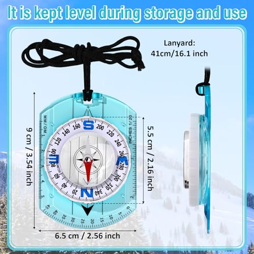 20 Pcs Acrylic Orienteering Compass Hiking Backpacking Survival Reliable Compass Advanced Scout Compasses Outdoor Gear for Map Reading Navigation Camping Survival Exploring - color: Blue