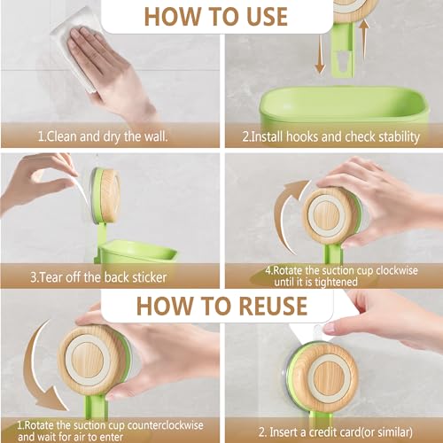 Double Layer Soap Dish for Shower 2 Pack, Wall Mounted Bar Soap Holder Suction Cup 2 Layer Self Draining Soap Case Sponge Holder for Shower Bathroom, Tub and Kitchen Sink, Green - color: Green