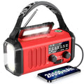 Emergency Radio NOAA Weather Radio Hand Crank & Solar Charging 20000mAh - color: Scarlet 20000mAh