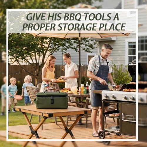 Heavy Duty Outdoor Tool Bags for Men, Wear Resistant Tool Storage Bag with Adjustable Shoulder Strap, Durable & Waterproof Tool Organizer - size: 5L-Green