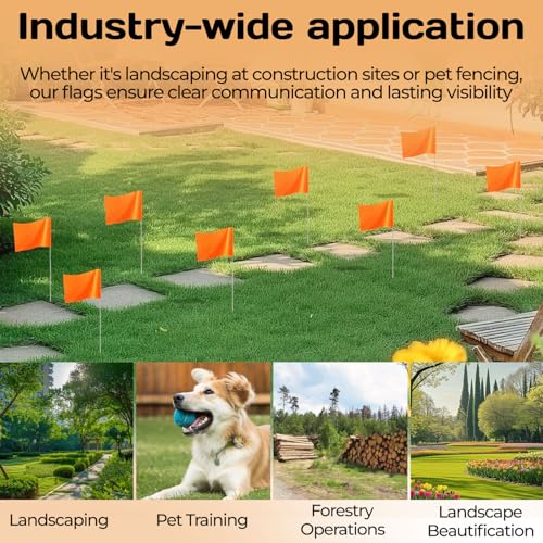 20Pack White Marking Flags,Writable | 15x4x5 Inch,PVC Small Lawn Marking Flags,Yard Flags for Garden Survey Irrigation Yard Marking and Dog Training (White 20Pcs) - color: White 20Pcs