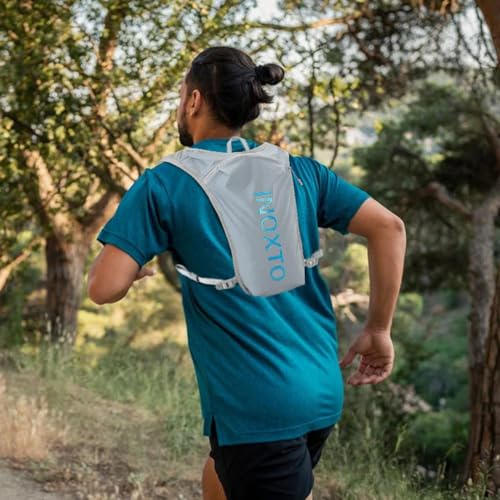 INOXTO Running Hydration Vest Backpack,Lightweight Insulated Pack with 1.5L Water Bladder Bag Daypack for Hiking Trail Running Cycling Race Marathon for Women Men - color: Light gray Blue
