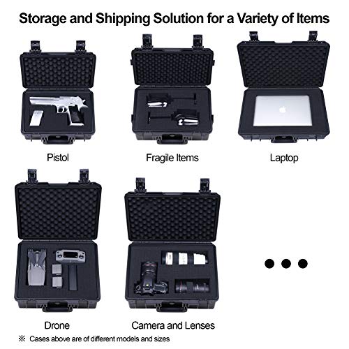 Lykus HC-3310 Waterproof Hard Case with Foam, Inner Size 11.73*7.17*4.53in | IP67 Waterproof, Pluckable Foam, Suitable for Cameras, Lenses, Electronic Equipment and More - color: Black, size: HC-3310