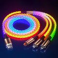 Camping Car Multi Charging Cable, USB C to USB C RGB Breathing 3 in 1 Fast Charging Cable for iPhone 15 Series, iPad mini 6 S24 S23 Laptops MacBook iPad Camping String Lights[ RGB 3 in 1 Cable] - color: Blue