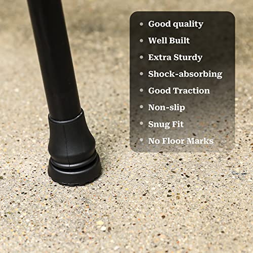 4Pcs Cane Tips 3/4 Inch Heavy Duty Rubber Cane Tips, Anti Slip TPR Replacement Rubber Tips for Canes, Walking Sticks, Hiking Stick, Seniors Crutches Black