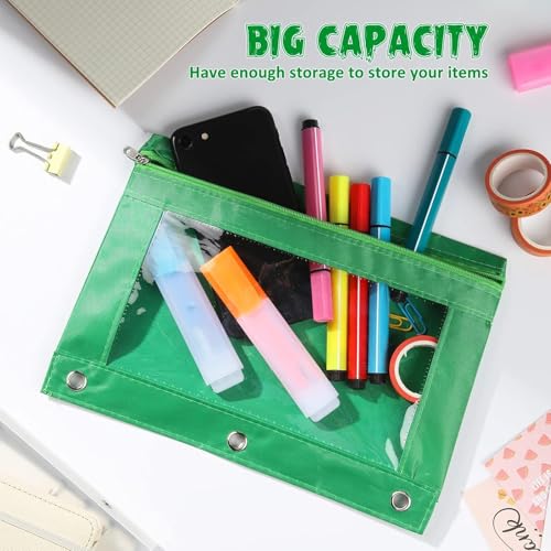 Marspark 48 PCS Zipper Pencil Pouch 3 Ring Binder Bulk,Multicolor - color: Multicolor