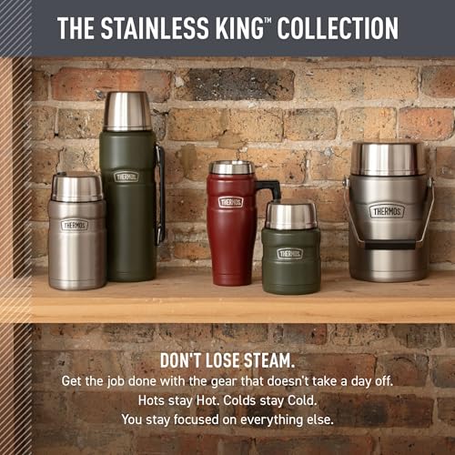 THERMOS Stainless King Vacuum-Insulated Food Jar, 24 Ounce, Matte Red - color: Matte Red, size: 24 Ounce