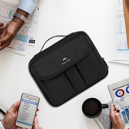MATEIN Electronics Organizer, Waterproof Travel Electronic Case, Black | Portable Double Layer, Cable Storage Bag for Camera Accessories, Cord, Charger, Power Bank, Flash Drive, Phone, SD Card