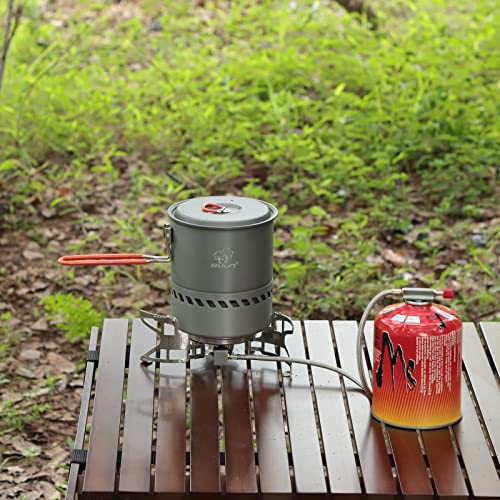 Bulin Camping Pot, 1.5L High Efficiency Backpacking Camping Cooking Set | Bulin Camping Pot, 1.5L High Efficiency Backpacking Camping Cooking Set - color: Gray 1.6 Quarts, size: 1.6 Quarts