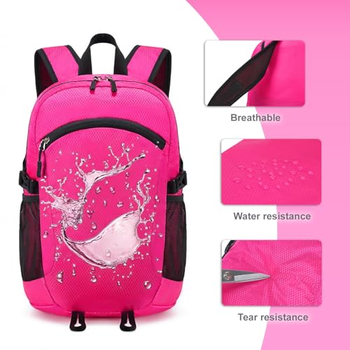 Lightweight Hiking Backpack 18L Packable Foldable Small Daypack Collapsible Travel Bag Water-Resistant for Women (Magenta) - color: Magenta, size: Small