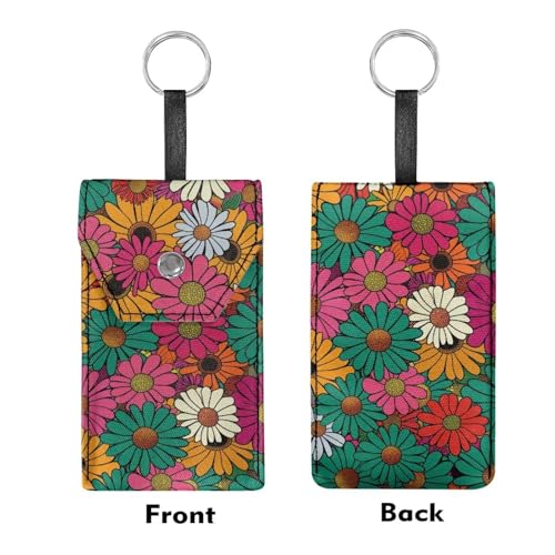 Portable Tissues Purse, Hanging Rope Tissue Bag Hippie Flower Reusable Paper Holder for Travel Outgoing Daily - color: Hippie Flower