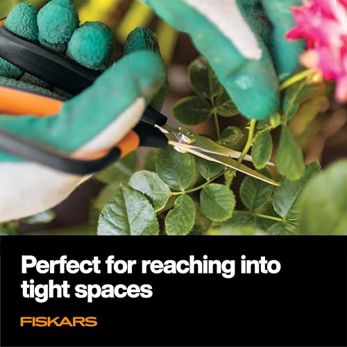 Fiskars 7" Loop Micro-Tip Pruning Shears, Garden Snips for Intricate Cuts | For Trimming Flowers, Plants & Herbs, Steel Blades Stay Sharp, X-Large SoftGrip Loop Handles, Ambidextrous, Includes Sheath - style: Micro-Tip Shears