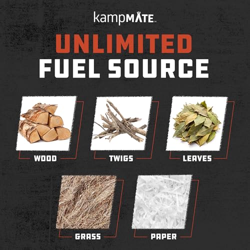 Portable Camping Stove Wood, Wood Stove Camping, Outdoor Compact Campfire, Survival Cooking Gear, Backpacking Stoves, Emergency Backpack Stoves, Hiking Burner, Foldable with Nylon Case