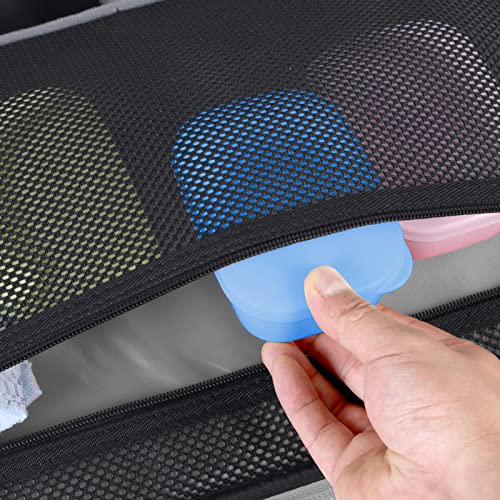 Quatish Soap Holder, Travel Soap Container with Lid, Portable Bar Soap Case, Leakproof Soap Box with Perforations, Soap Dishes for Traveling, Camping, Gym, 3 Pack(Black,White,Navy) - color: Black,white,navy