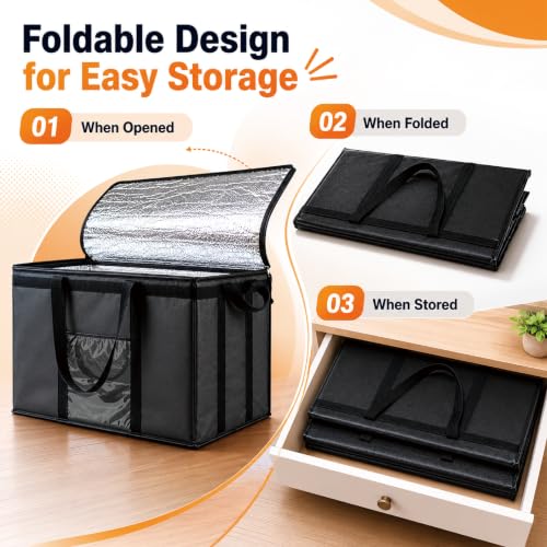 NZ home Insulated Food Bag, Portable Cooler Tote (3XL, Blue, 1 Pack) - color: Blue, size: 3XL