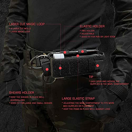 Upgrade Laser Cut 1000D Molle Torniquet Pouch, Tactical Medical Tourniquet Pouch Holster - color: Pouch Only-BLACK