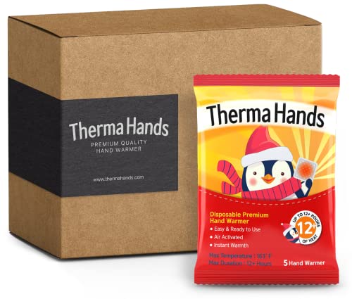 Hand Warmers - Premium (Size: 3.5 inch x 4 inch, Duration: 12+ Hours, Max Temp: 163 F) Air-Activated, Convenient, Safe, Natural, Odorless, & Long Lasting Hand Warmers - size: 50 Packs