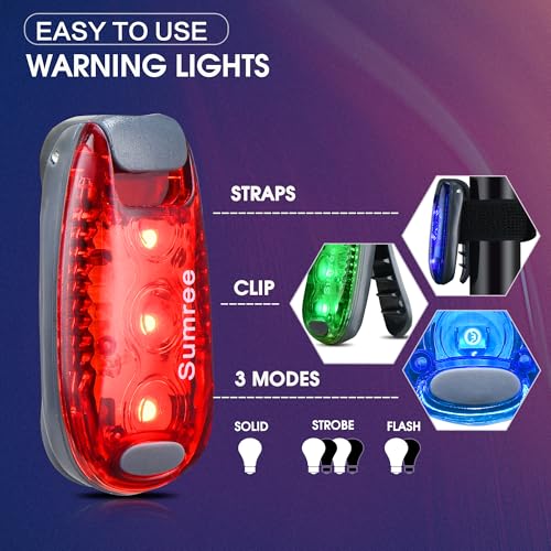 LED Safety Lights(4 Pack).Clip On Strobe&Running Lights.High Visibility Accessories Gear for Your Reflective,Bicycle etc.for Runners, Bike, Walking,Dog Collar, Stroller - color: Red&Green