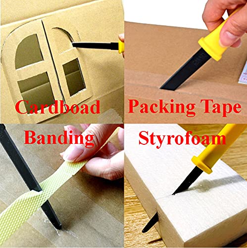 CANARY Cardboard Cutter with Sheath - 7.5" Box Opener Utility Knife with Non-Stick Coated Blade for Breaking Down Boxes & Opening Packages - Made in Japan, Yellow (3-Pack) - color: Yellow 3 Pc