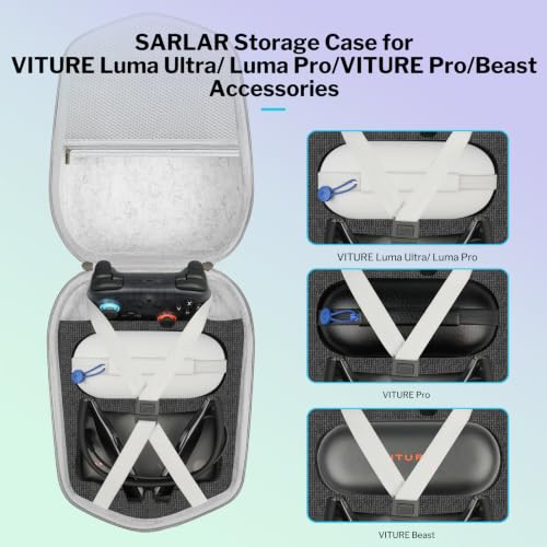 sarlar Carrying Case for Viture Luma Pro/Ultra AR/XR Glasses Accessories, Odorless Felt Hard Shell Case for Original Eyewear Case, Portable Travel Case for AR Video Eyewear