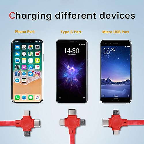 2 Pcs 3 in 1 Retractable Multi Fast Charging Cable Bulk with Phone Stand | USB C/Micro USB/L Easy Use and Portable, Compatible with iPhone 17/16/15/14/13/12/11/X/XR/XS/8/Android/Tablet (3.28FT) - color: Purple+Pink