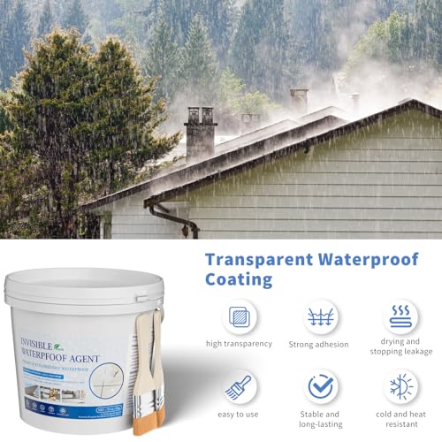 Liquid Waterproof Sealant, 70 Oz Invisible Waterproof Agent, Transparent Repairing Leak Adhesive Used for Cracks and leaks, Indoor & Outdoor Water Coating - size: 70 OZ