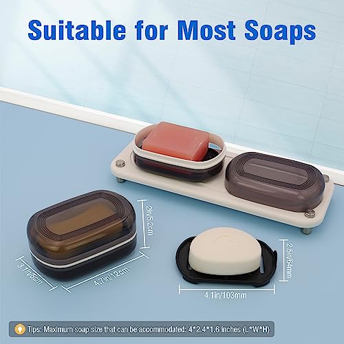 AIMAIAIMAI Travel Soap Container, Leakproof Soap Box, Travel Soap Holder with Removable Draining Layer, Portable Soap Case for Traveling, Camping, Gym (Black) - color: Black Style a