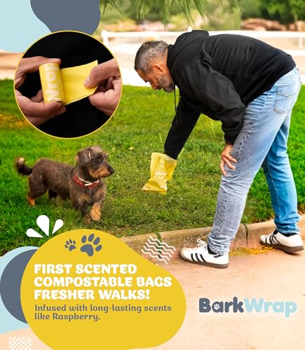 240 Compostable Dog Poop Bags Rolls Raspberry Scented Extra Thick Leak-Proof Dog Waste Bags With Easy Open Design Durable Doggy Bags For Pet Waste Pickup Refill Standard Dispenser 10% To Charity