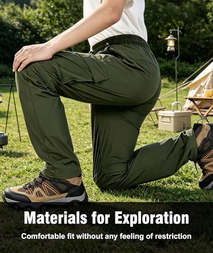 Kids Hiking Convertible Zip Off Pants Quick Dry Outdoor Nylon Pants Waterproof Stretchy with Zip Pockets 4-16Y - color: Green, size: X-Small