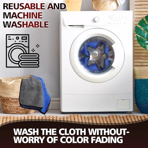 Microfiber Cleaning Cloth, 2 Pack, 23"x 11" Extra Large | Ultra Absorbent, Car Washing Towels, Reusable, Lint Free Streak Free, For Car, Kitchen, and Window