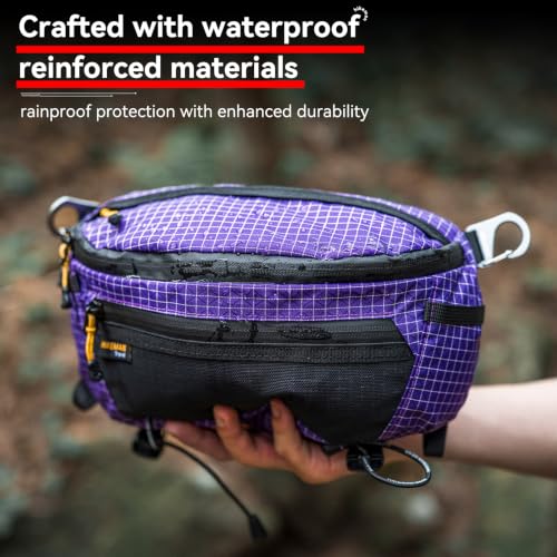 HIKEMAN Strap Pack Pouches for Backpack, Lightweight Phone Pocket, Large Capacity and Waterproof Fanny Pack Multi-functional Outdoor Bag for Hiking, Running, Travel, Cycling (Grey) - color: Grey